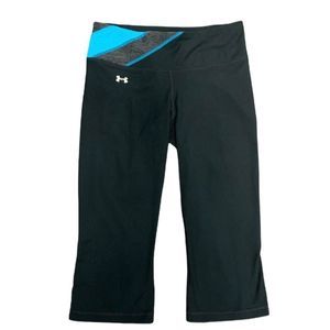 Under Armour Capri Workout Leggings Pants Yoga Black Fitted All Season Size XS